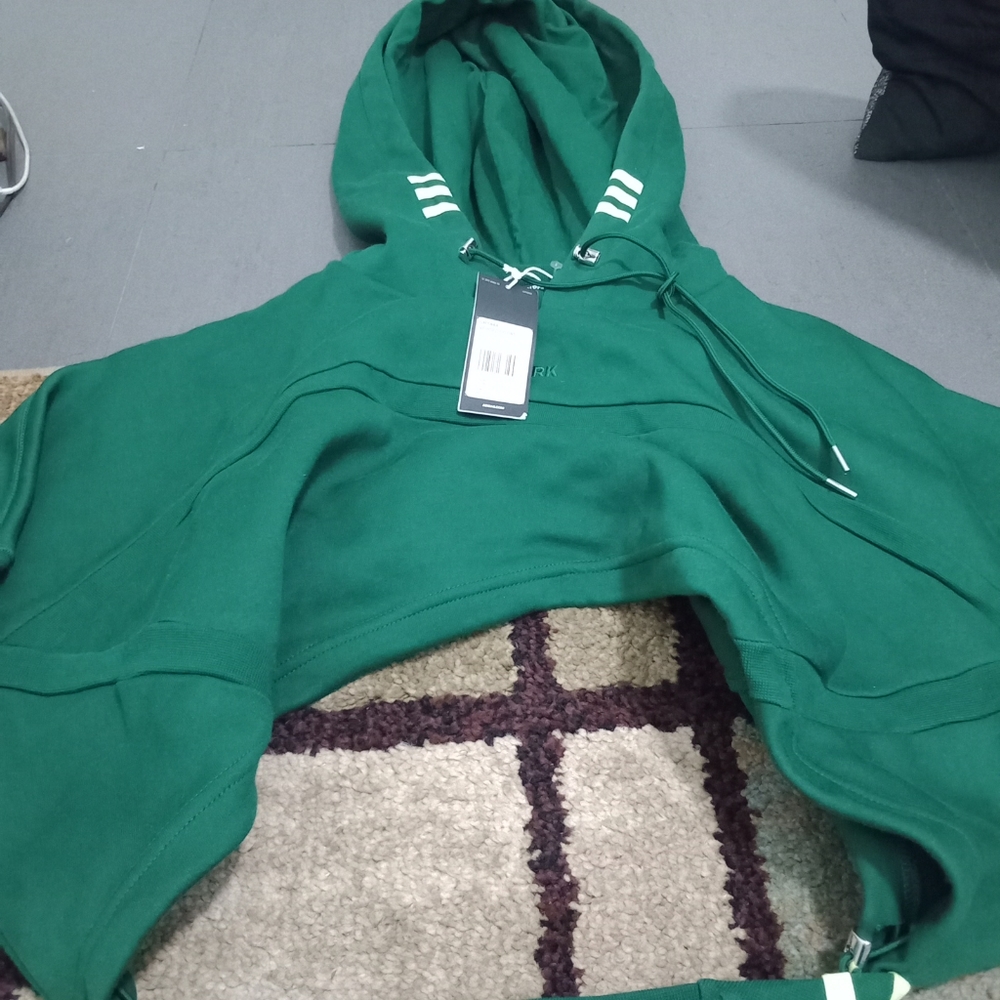 Adidas Ivy Park Hooded Cutout Dress Dark Green - Picture 4 of 8